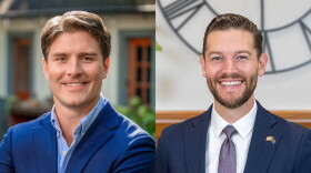 Indiana secretary of state candidates, from left, Democrat Beau Bayh and Republican Max Engling.