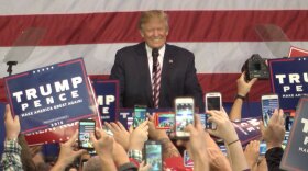 Republican Presidential Nominee Donald Trump tells crowd at the Delaware County Fairgrounds that he believes the election could be rigged toward Hillary Clinton. 
