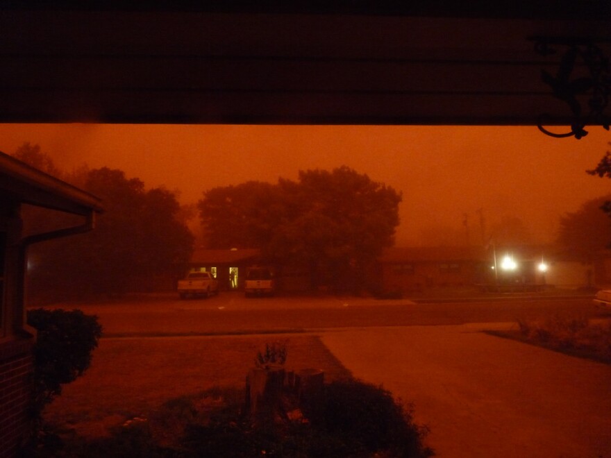 The dust storm turned daylight an ominous red in Lubbock.
