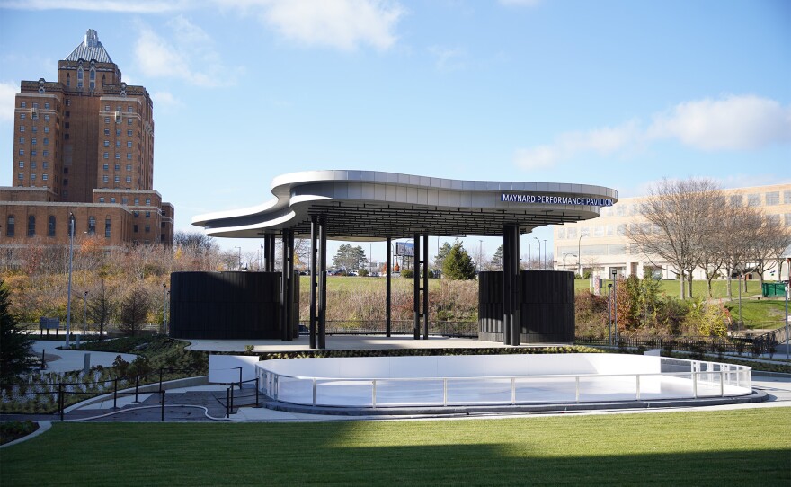 The Maynard Performance Pavilion in the newly renovated Lock 3 park.