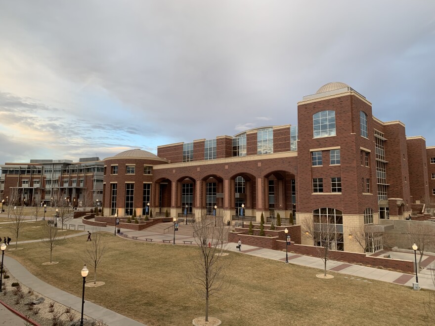 Front exterior of the Mathewson-IGT Knowledge Center at the University of Nevada, Reno.