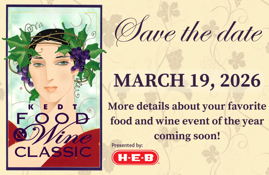 More details about the 2026 KEDT Food & Wine Classic, presented by H-E-B coming soon!