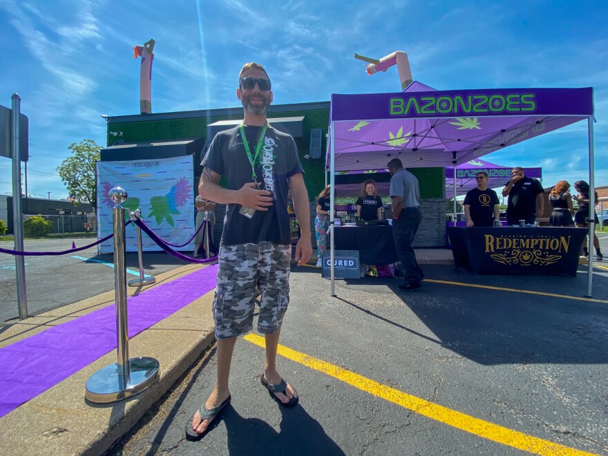  Bazonzoes Founder and President Anthony Virga stands outside the company's third location in Michigan. The dispensary held it's grand opening June 10 and showcased Lansing's first drive-thru for a cannabis dispensary. 