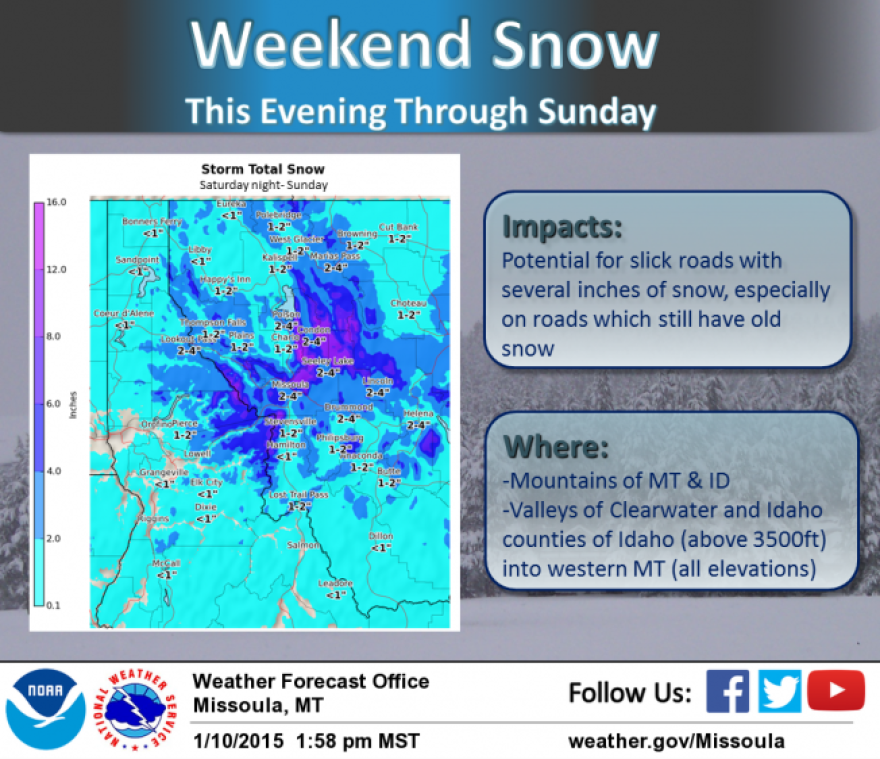 Weekend Snow Headed To Western Montana | Montana Public Radio