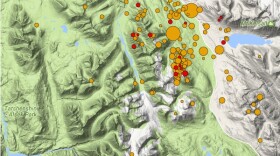 Earthquakes and aftershocks registered between the U.S./B.C. border and the Yukon on Monday, May 1. (University of Alaska Fairbanks Alaska Earthquake Center)