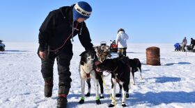 A musher and a dog team