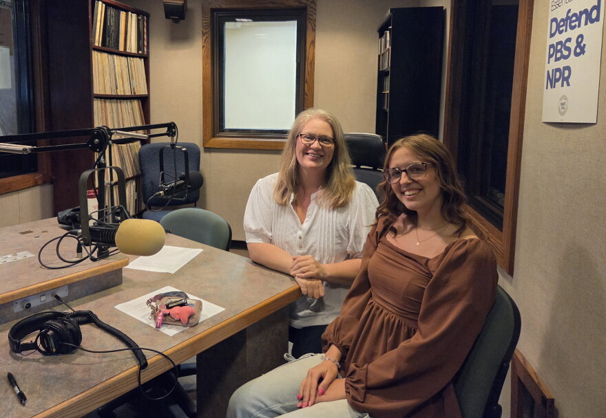 Proud Gen X-er Erin Bjerke (Left) poses for a picture with proud Gen Z-er Alana "Laney" Harsh after interviewing each other on generational differences on how they approached learning about the attack on the United States, September 11th, 2001.
