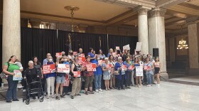 Protesters and speakers Friday said the bill threatens Jewish religious freedom, and displayed signs reading "Abortion bans are against my  religion" and "Abortion access is a Jewish value."