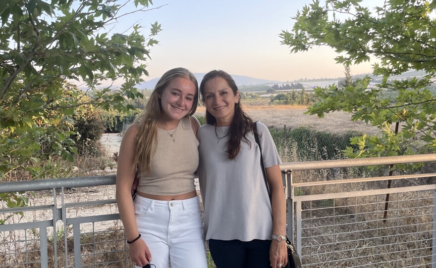 Ella Krumerman with her mom.