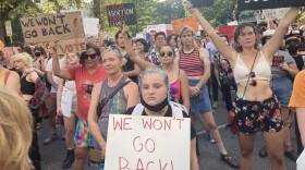 Protestors gather in New Orleans following the Supreme Court’s ruling to overturn Roe v. Wade, June 24, 2022.