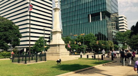 The Confederate flag flying on the South Carolina Statehouse grounds.