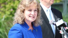 State Superintendent Glenda Ritz announced her gubernatorial campaign at an event at Ben Davis High School in Indianapolis.