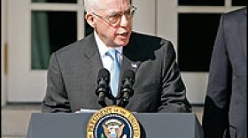 Michael Mukasey speaks after President George W. Bush nominates him for attorney general.