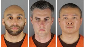 This combination of photos provided by the Hennepin County Sheriff's Office in Minnesota on Wednesday, June 3, 2020, shows from left, former Minneapolis police officers J. Alexander Kueng (left), Thomas Lane and Tou Thao. (Hennepin County Sheriff's Office via AP)