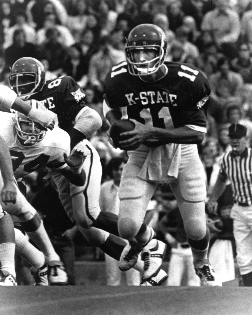  Ottawa, Kansas, native Steve Grogan's time as a Kansas State Wildcat came after Lynn Dickey, a more classic, drop back-style passer.