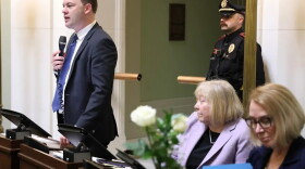 Ryan Pearson, seen addressing the Rhode Island General Assembly, says he wants to remain Majority Leader.