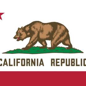 A Grizzly bear on the California state flag