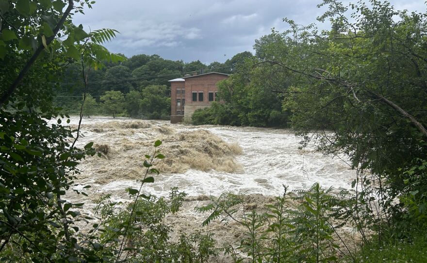 A river churns