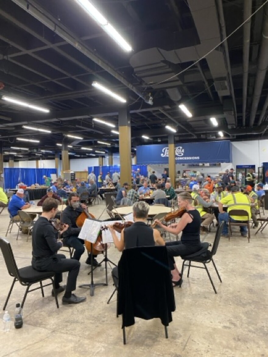 The Asheville Symphony has sent small ensembles to perform at resource distribution centers and meals for first responders since Hurricane Helene.