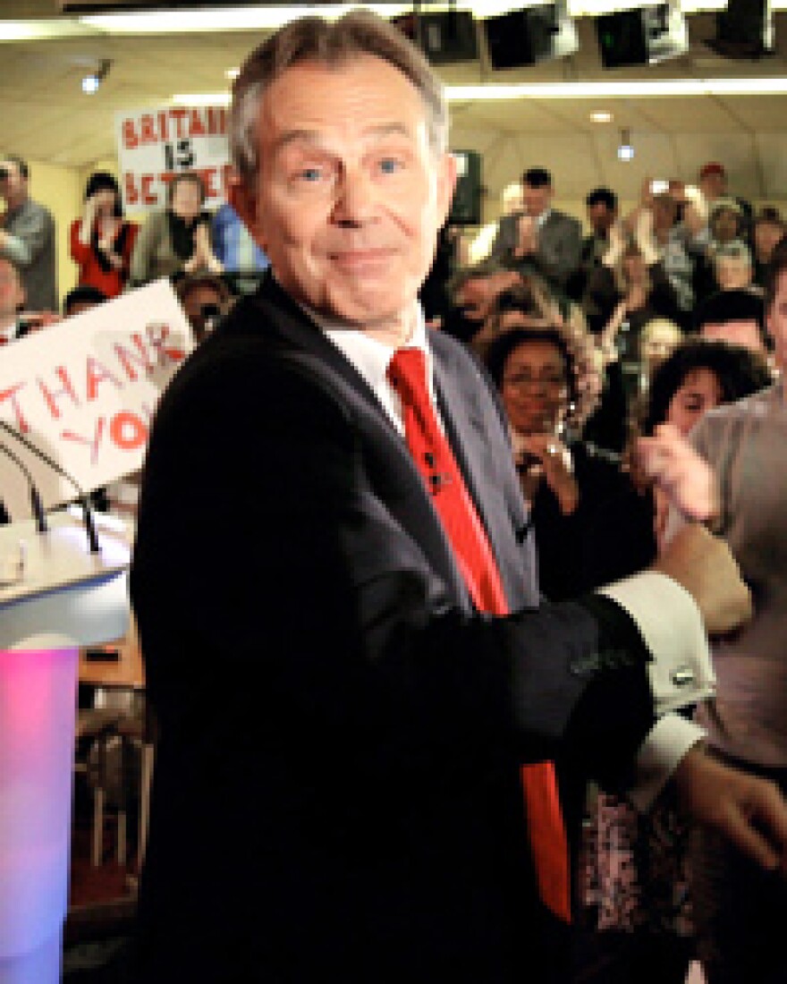 Tony Blair announced his pending departure in his home base of Sedgefield, England.