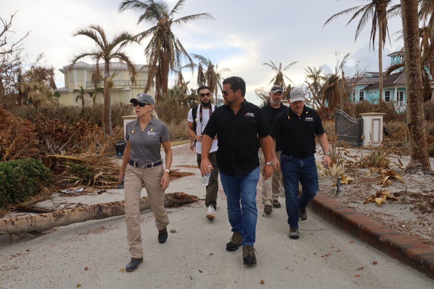  FRLA President and CEO Carol Dover joins team members to survey damage from Hurricane Ian in Southwest Florida. 