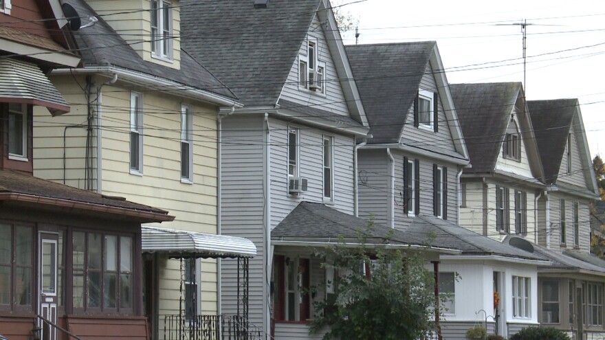 A row of several houses in Northeast Ohio 