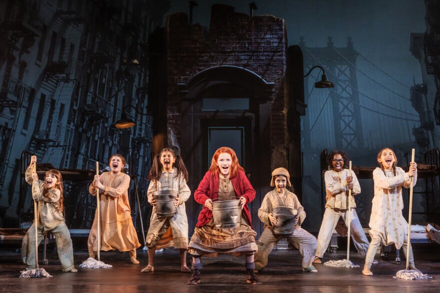 Hazel Vogel as 'Annie' and the Orphans in the 2024-2025 National Tour of ANNIE. Photo by Matthew Murphy, MurphyMade (c) 2024