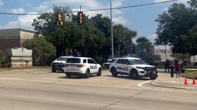 Law enforcement personnel respond to reports of a shooting at the Mall of Louisiana in Baton Rouge, La., Thursday, April 23, 2026.