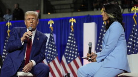 Republican presidential nominee former President Donald Trump speaks during a town hall with former Democratic Rep. Tulsi Gabbard, Thursday, Aug. 29, 2024, in La Crosse, Wis. (AP Photo/Morry Gash)