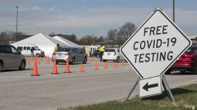 Drive through coronavirus testing at St. Clair Square on Dec. 3. The site is operated by the Illinois Department of Public Health, and moved form East St. Louis to accommodate more daily tests. 