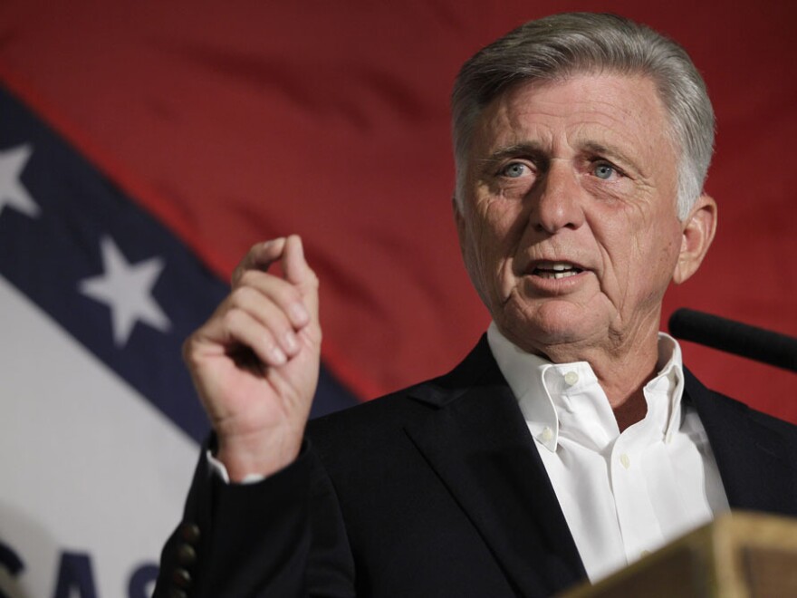 Arkansas Gov. Mike Beebe speaks to delegates at the Democratic Party of Arkansas state convention in North Little Rock on Aug. 18.