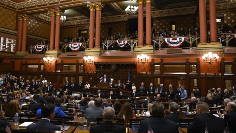Opening session of the Legislature at the State Capitol in Hartford, Connecticut