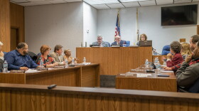 Fairview Heights Mayor Mark Kupsky addresses the city council on Tuesday, before a vote on whether to allow cannabis sales. The council voted 7-3 to permit cannabis-related businesses to open in the community.