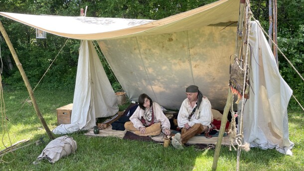 Abenaki re-enactors Quill (left) and Chris (right) Bullock