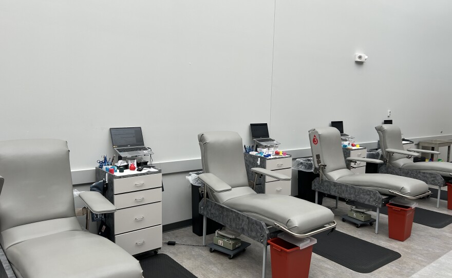 The donation center on at the South Bend Medical Foundation on Ireland Road. It is rare to find it this empty.