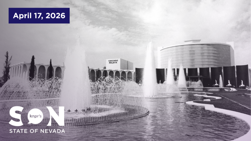 Caesars Palace fountains and hotel 1966