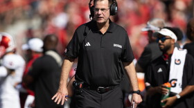 Indiana head coach Curt Cignetti paces the sideline as his team plays against Nebraska during the first half of an NCAA college football game Saturday, Oct. 10, 2026, in Lincoln, Neb.