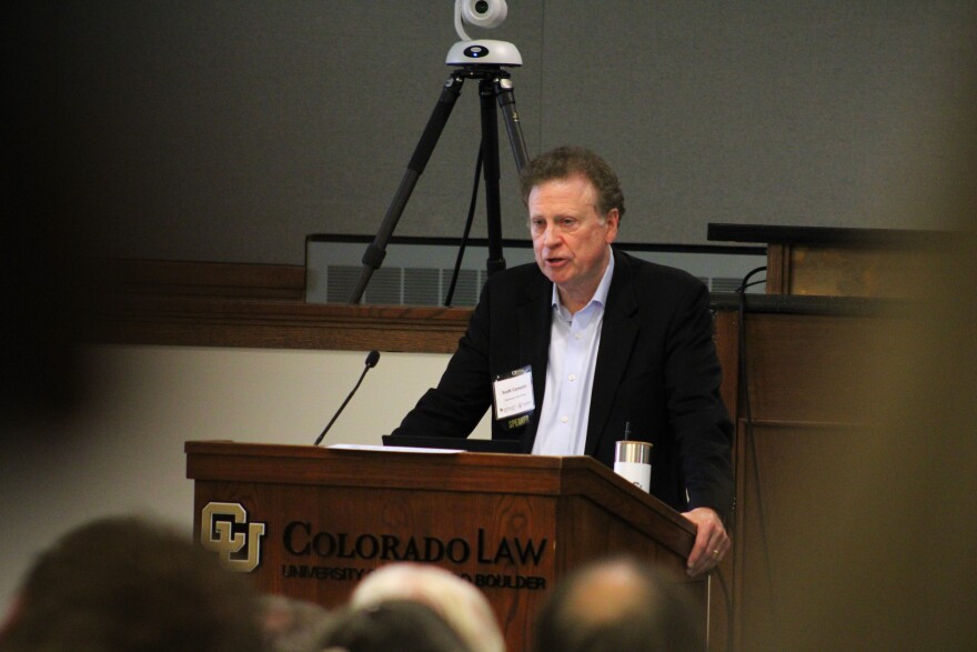 Scott Cameron speaks at a conference in Boulder, Colorado on June 6, 2025.