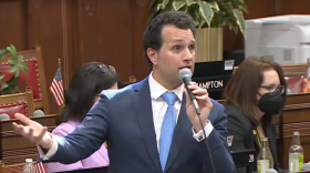 Rep. Michael D'Agostino outlining a privacy bill with broad and bipartisan support.