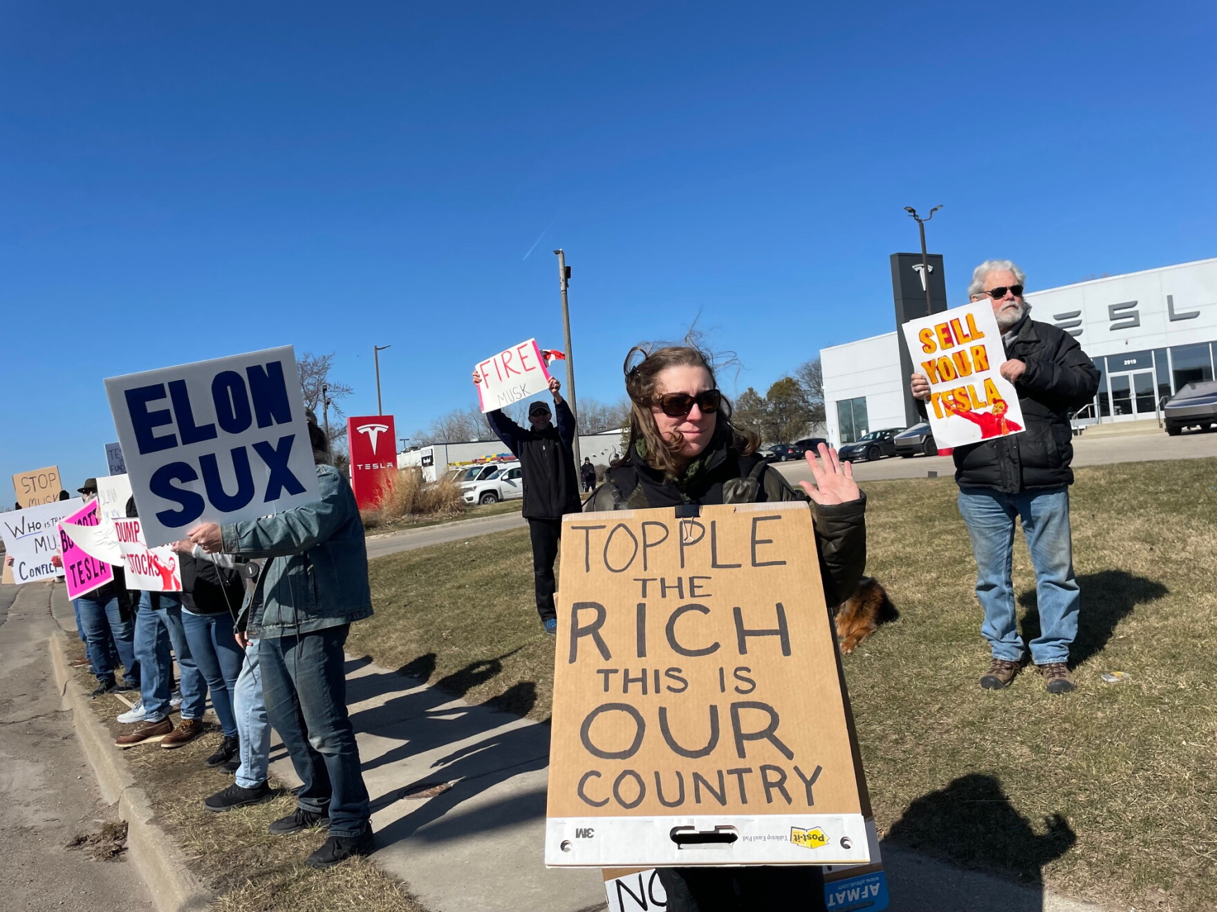Tesla Model Ss Protest Tesla protest movement grows in West Michigan