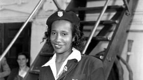 U.S. Olympic team member Alice Coachman arrives from London on the U.S.S. Washington into New York City on Aug. 27, 1948. Coachman became the first black woman to win an Olympic gold medal with her win in the high jump in the 1948 Olympics in London. (AP Photo/John Rooney)