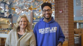 Kori Folkerts, Heartland Community College’s associate director of student access and accommodation services, and student Nickolaus Griffin discussed how the school's HALO program helps students with learning challenges.