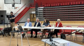 Members of the Kentucky Public Service Commission hear testimony from residents of Hancock County about a data center project.