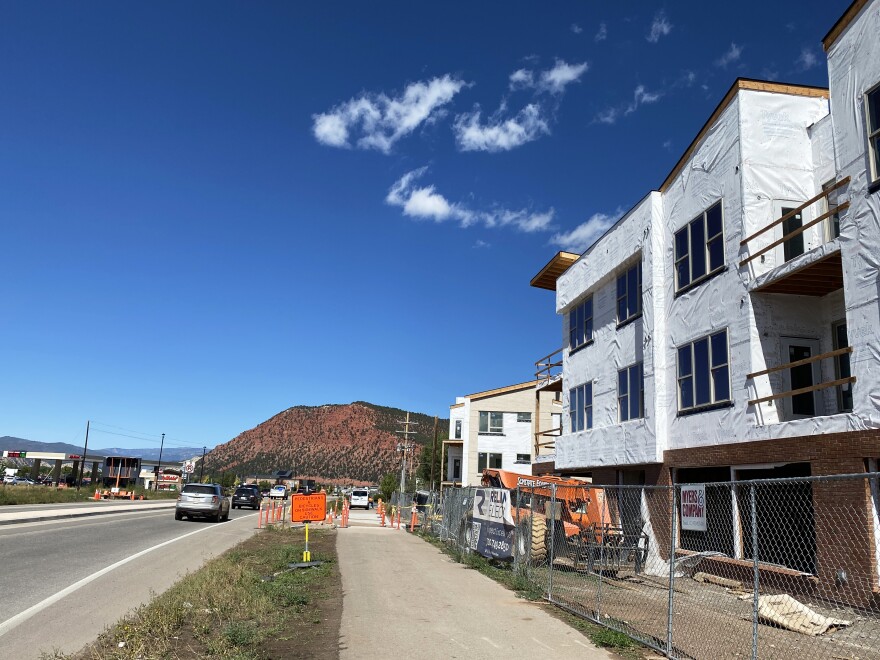 New mixed-zoning construction in progress along Highway 133 in Carbondale, CO.