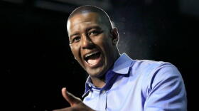 Andrew Gillum, Democratic nominee for governor of Florida, speaks during a campaign rally in Miami at Ice Palace Films Studios on Friday, Nov. 2, 2018.