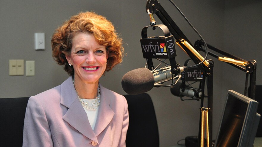 Jill Ditmire in the WFYI radio studio.