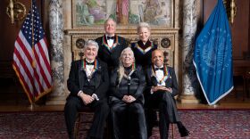 The 2021 Kennedy Center honorees: (left to right) opera star Justino Díaz, <em>Saturday Night Live </em>creator Lorne Michaels, singer-songwriter Joni Mitchell, entertainer Bette Midler and Motown founder Berry Gordy.<em></em>