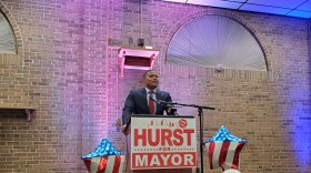 Springfield City Councilor Justin Hurst speaks at his mayoral campaign kickoff on Wednesday, Jan. 25, 2023, at The Cedars Banquet Hall in Springfield, Massachusetts.