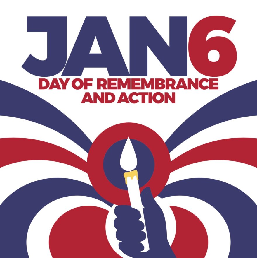 A logo stating "Jan 6 Day of Remembrance and Action"