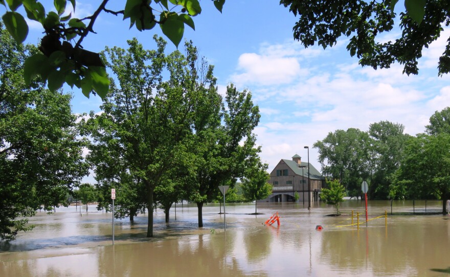 Floodwaters have swamped many homes and businesses in Missouri this year, including the Lewis and Clark Boat House and Museum in St. Charles, shown here in May. The Red Cross will host a series of events to help disaster victims apply for aid. 